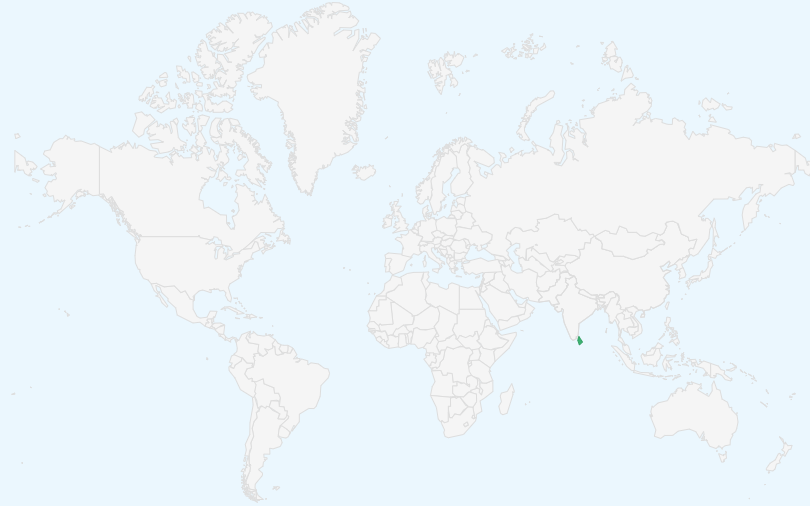 スリランカ民主社会主義共和国 の位置(世界地図)