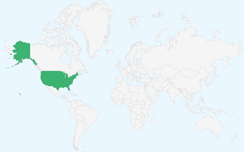 アメリカ合衆国 の位置(世界地図)