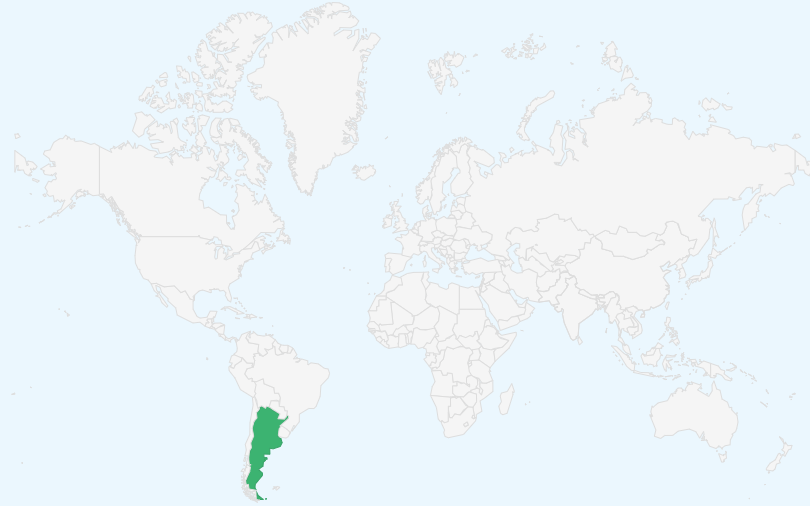 アルゼンチン共和国 の位置(世界地図)