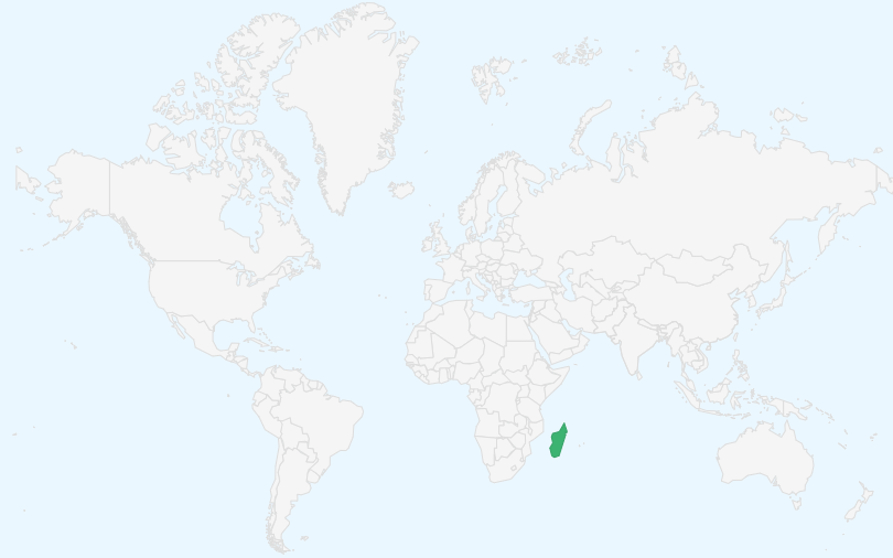 マダガスカル共和国 の位置(世界地図)