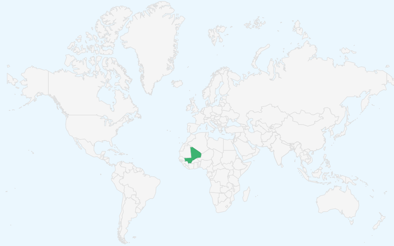 マリ共和国 の位置(世界地図)
