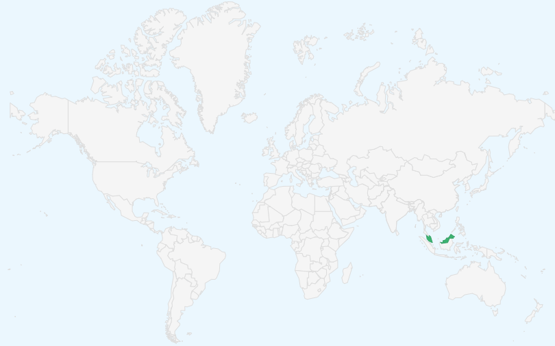 マレーシア の位置(世界地図)