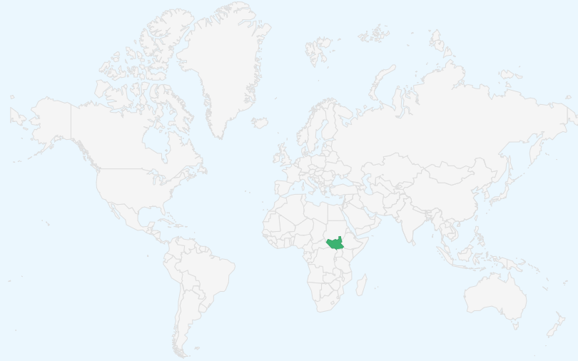 南スーダン共和国 の位置(世界地図)