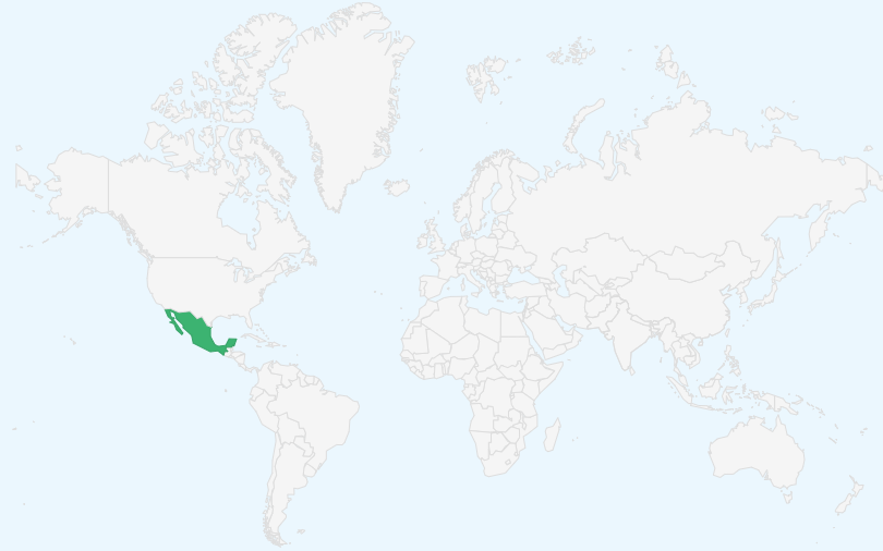 メキシコ合衆国 の位置(世界地図)