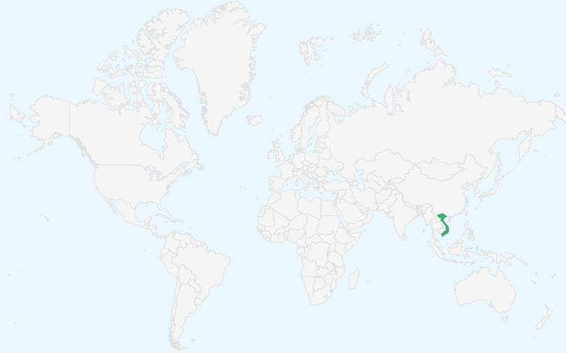 ベトナム社会主義共和国 の位置(世界地図)
