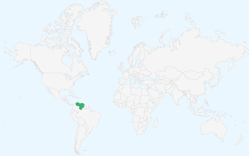 ベネズエラ・ボリバル共和国 の位置(世界地図)
