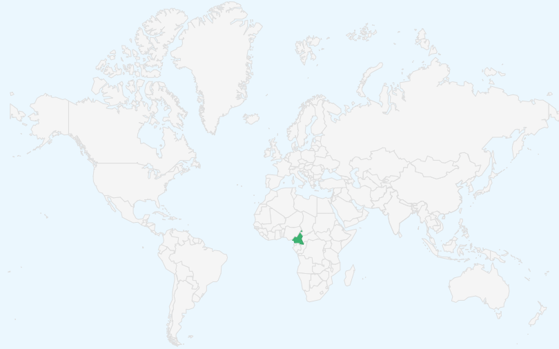 カメルーン共和国 の位置(世界地図)