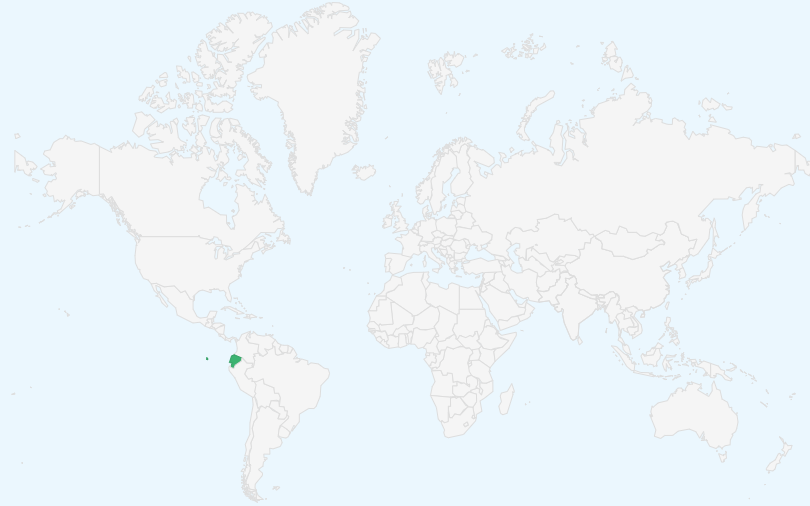 エクアドル共和国 の位置(世界地図)