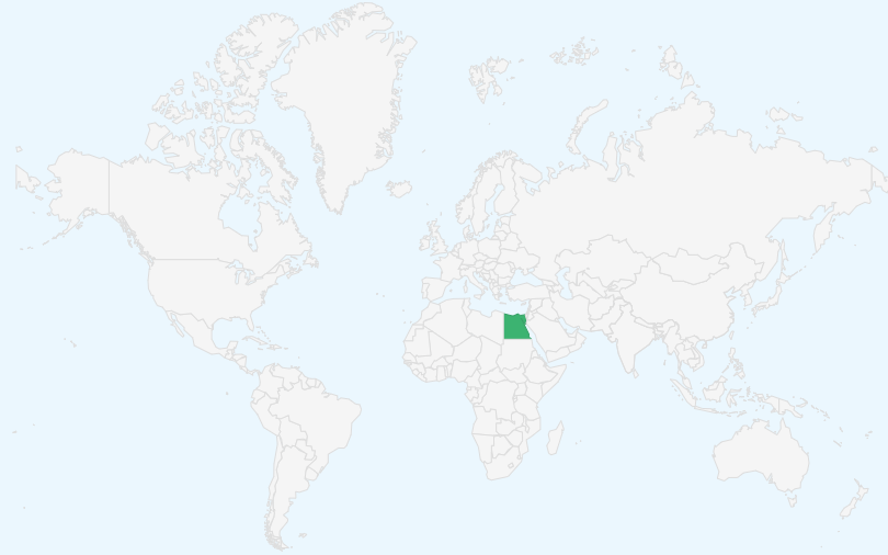 エジプト・アラブ共和国 の位置(世界地図)