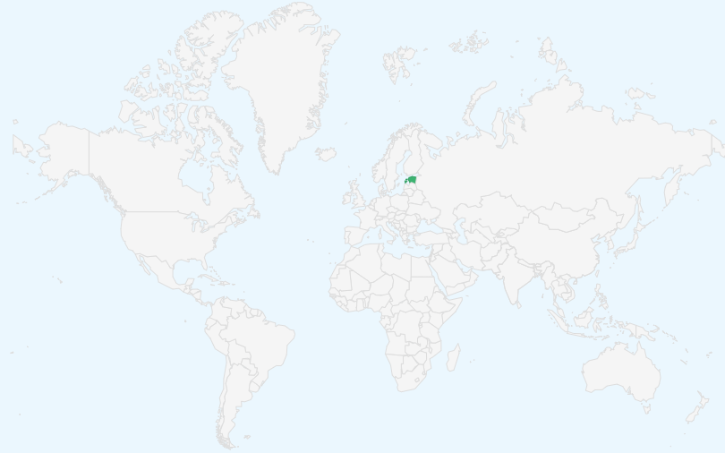 エストニア共和国 の位置(世界地図)