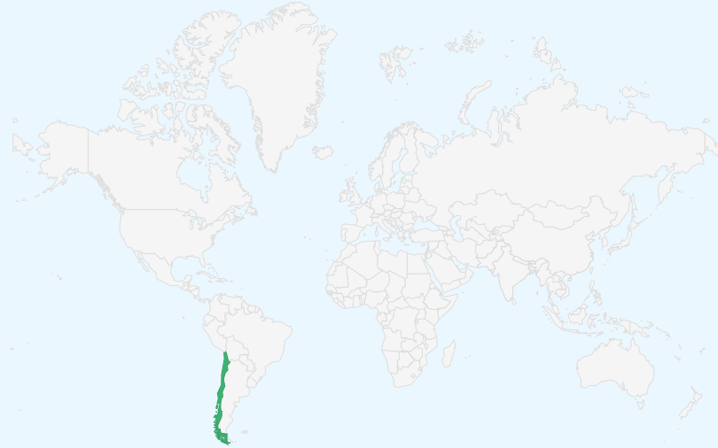 チリ共和国 の位置(世界地図)