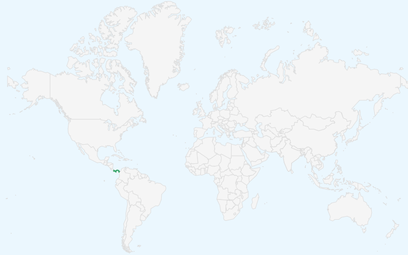 パナマ共和国 の位置(世界地図)