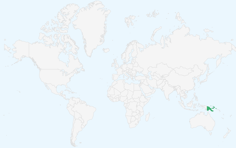 パプアニューギニア独立国 の位置(世界地図)