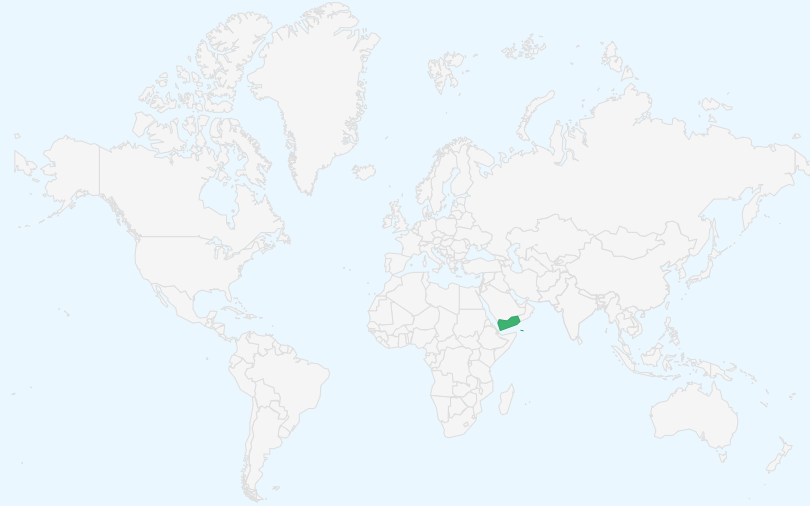イエメン共和国 の位置(世界地図)