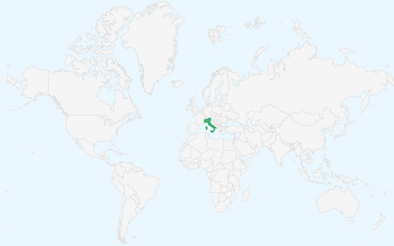 イタリア共和国 の位置(世界地図)