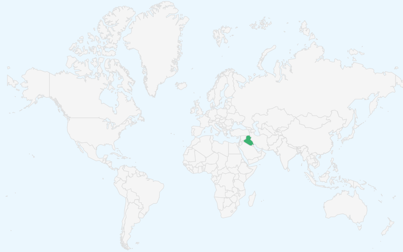 イラク共和国 の位置(世界地図)