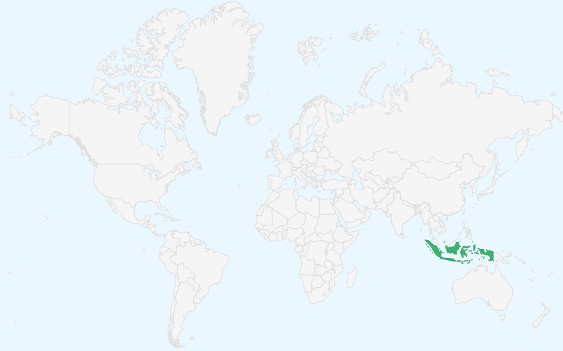 インドネシア共和国 の位置(世界地図)