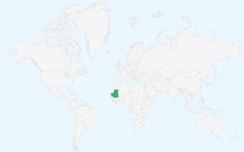 モーリタニア・イスラム共和国 の位置(世界地図)
