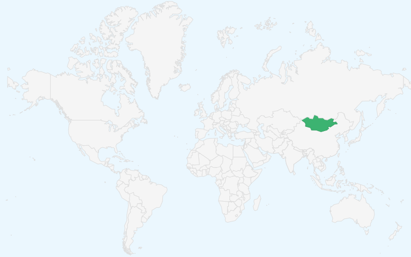 モンゴル国 の位置(世界地図)