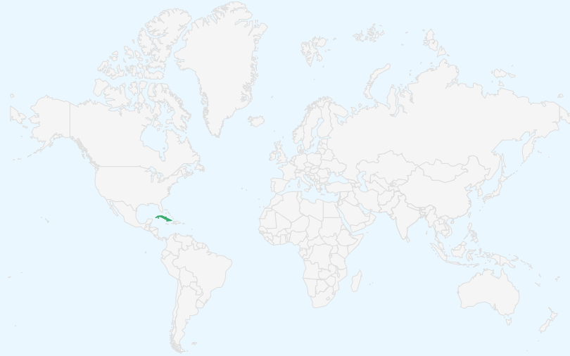 キューバ共和国 の位置(世界地図)