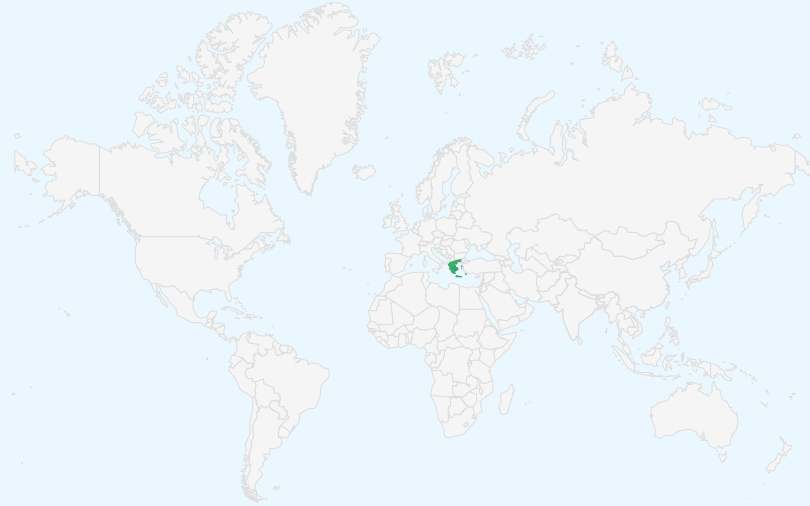 ギリシャ共和国 の位置(世界地図)