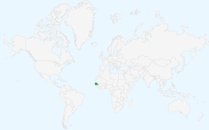 セネガル共和国 の位置(世界地図)
