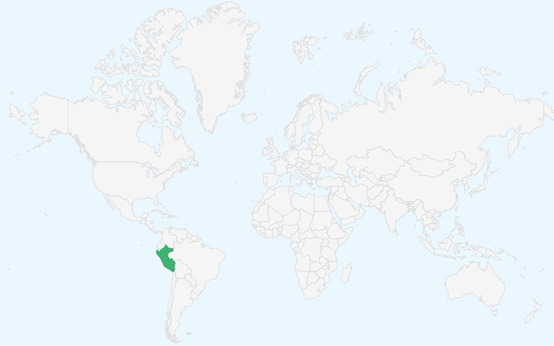 ペルー共和国 の位置(世界地図)