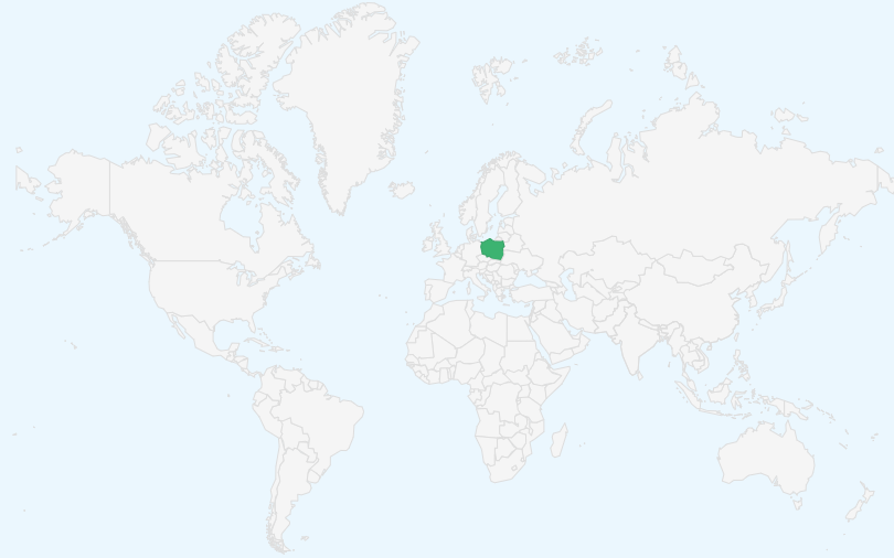 ポーランド共和国 の位置(世界地図)