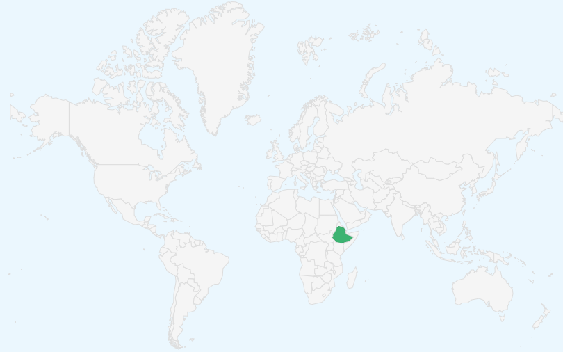 エチオピア連邦民主共和国 の位置(世界地図)