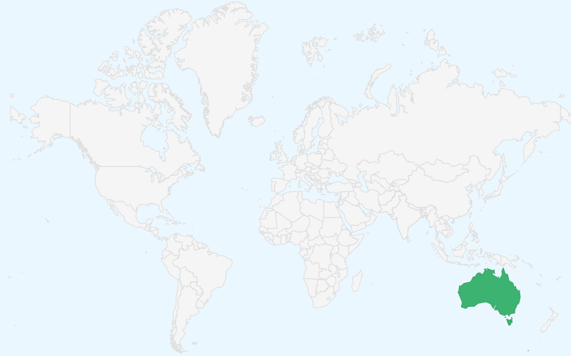 オーストラリア連邦 の位置(世界地図)
