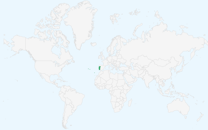 ポルトガル共和国 の位置(世界地図)