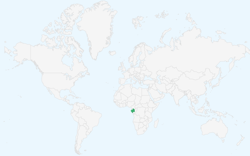 ガボン共和国 の位置(世界地図)