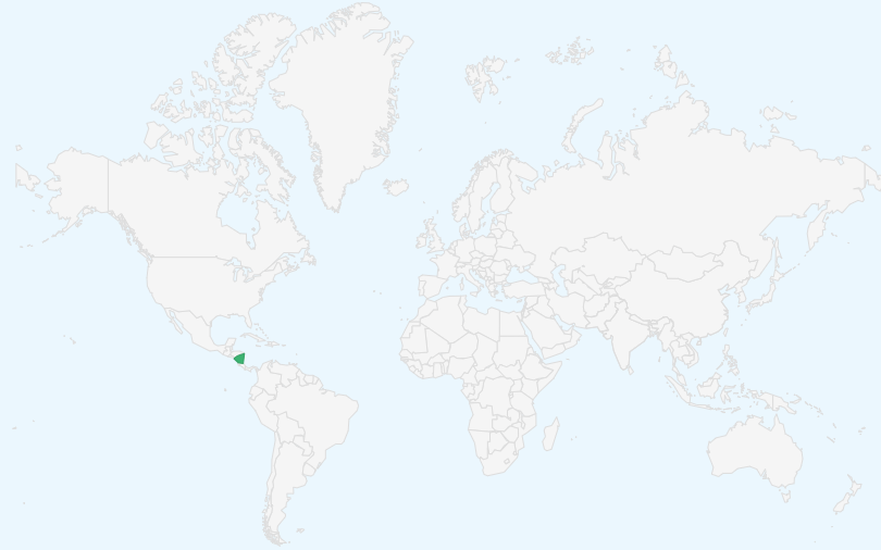 ニカラグア共和国 の位置(世界地図)