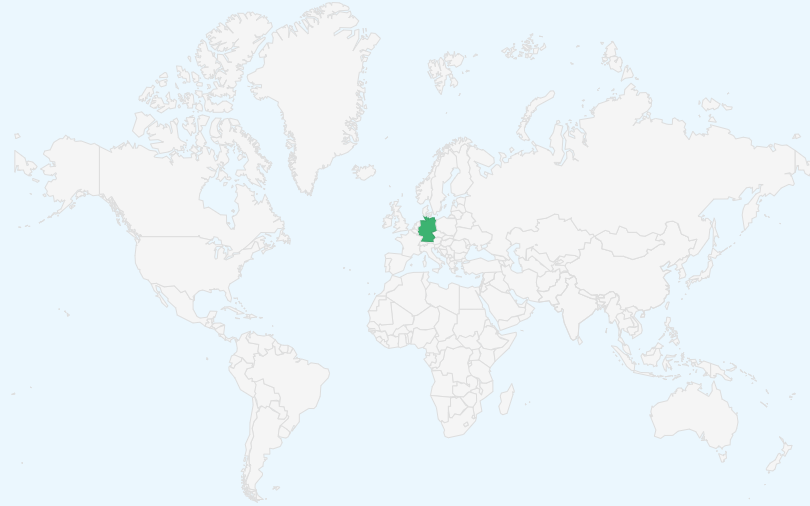 ドイツ連邦共和国 の位置(世界地図)