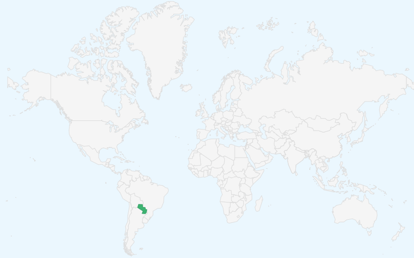 パラグアイ共和国 の位置(世界地図)