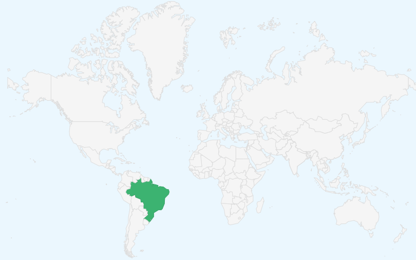 ブラジル連邦共和国 の位置(世界地図)