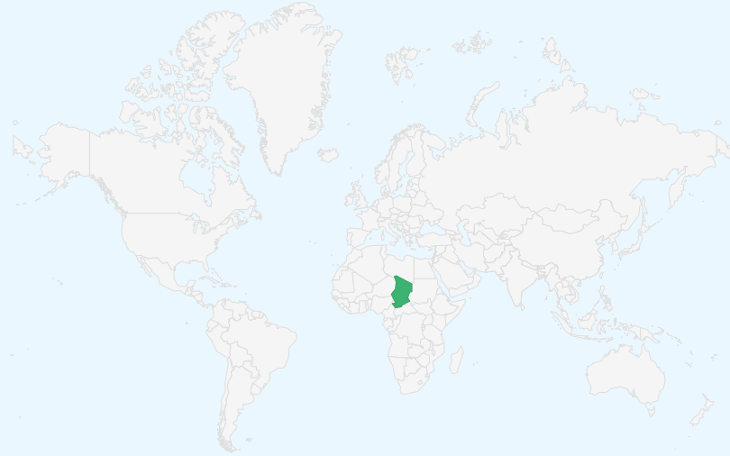 チャド共和国 の位置(世界地図)