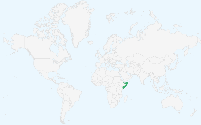 ソマリア連邦共和国 の位置(世界地図)