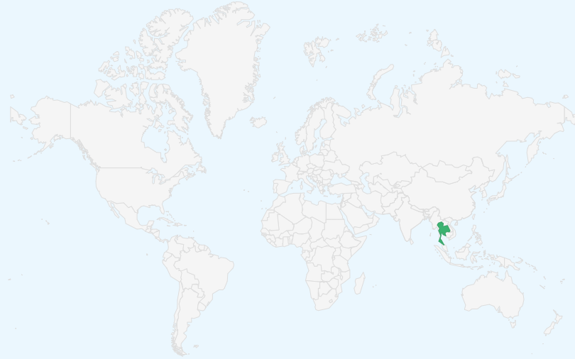 タイ王国 の位置(世界地図)