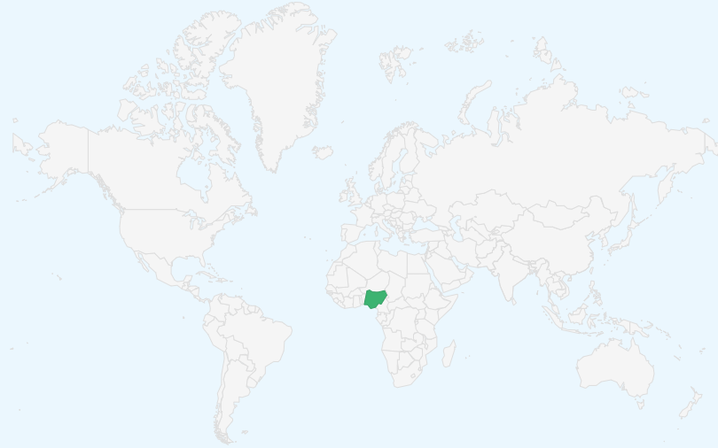 ナイジェリア連邦共和国 の位置(世界地図)