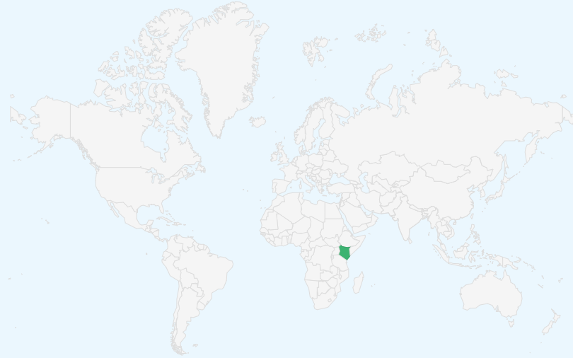 ケニア共和国 の位置(世界地図)