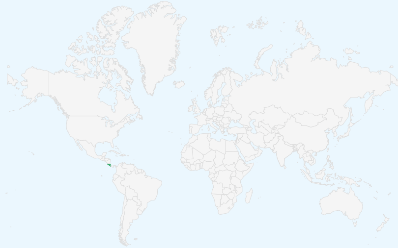 コスタリカ共和国 の位置(世界地図)