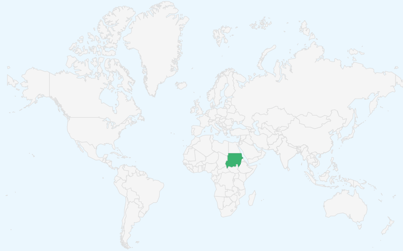 スーダン共和国 の位置(世界地図)