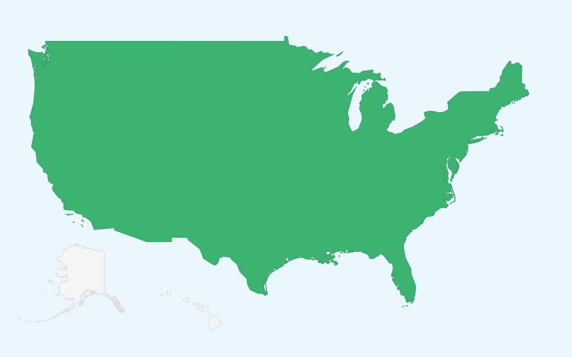 アメリカ合衆国 の位置(拡大)
