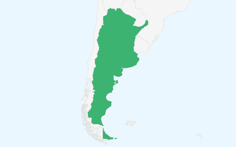 アルゼンチン共和国 の位置(拡大)