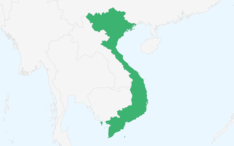 ベトナム社会主義共和国 の位置(拡大)