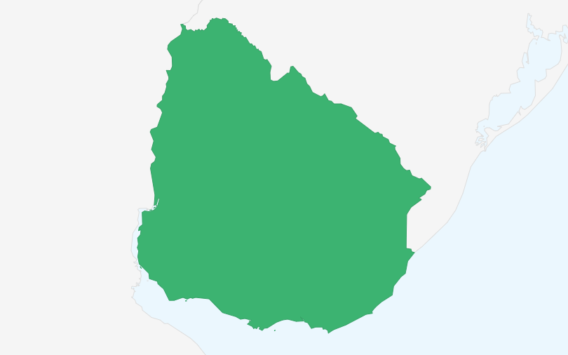ウルグアイ東方共和国 の位置(拡大)