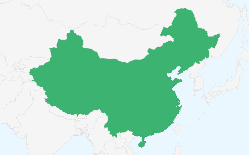 中華人民共和国 の位置(拡大)