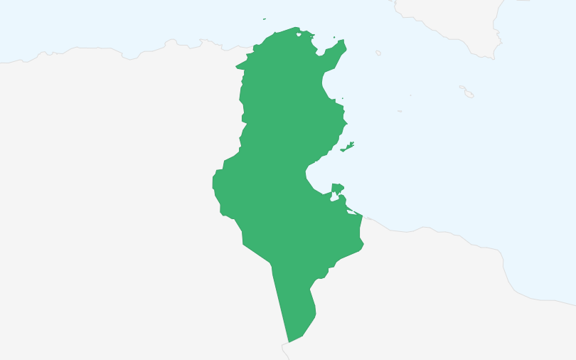 チュニジア共和国 の位置(拡大)