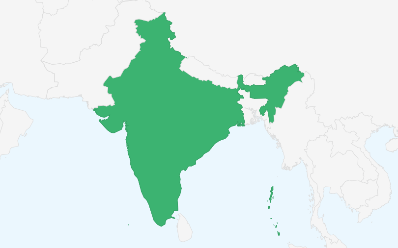 インド の位置(拡大)
